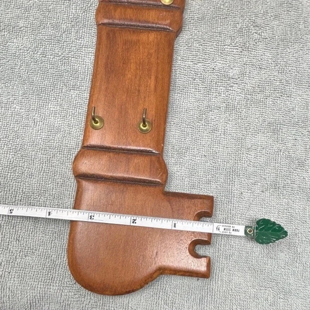 Vintage Wooden Skeleton Key Wall Hanging Decor 4 Hook Key‎ Rack Brown 13